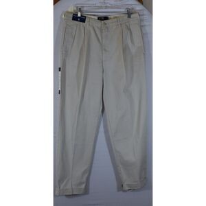 Polo by Ralph Lauren Beige Pleated Chino Pants Size‎ 34 x 30 in Beige